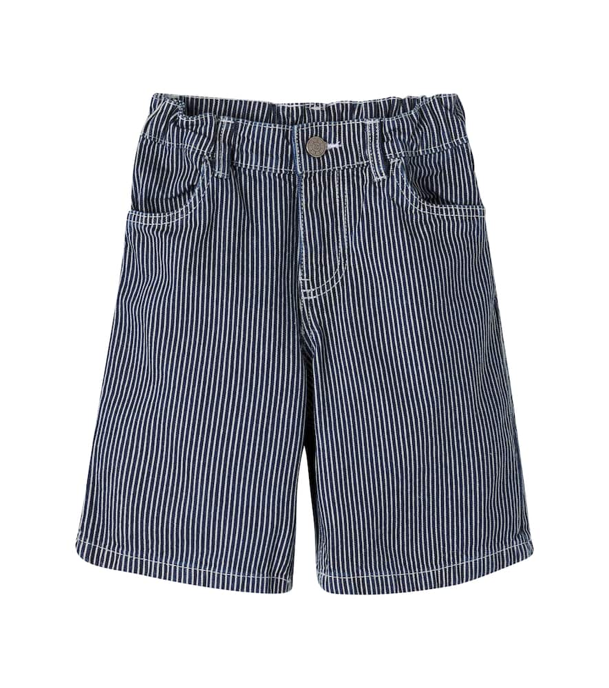 Wheat Kids' Christian Striped Denim Shorts In Blue