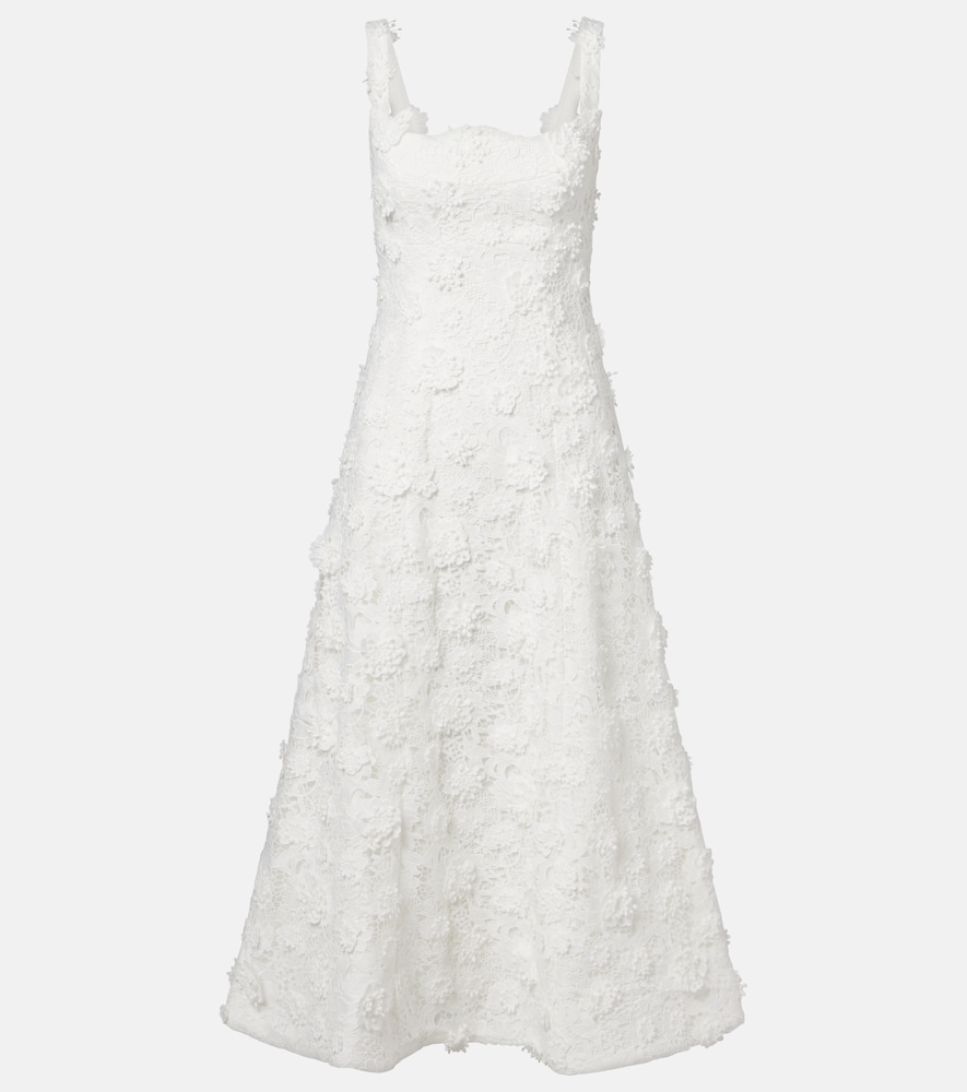 Leo Lin Embroidered lace midi dress