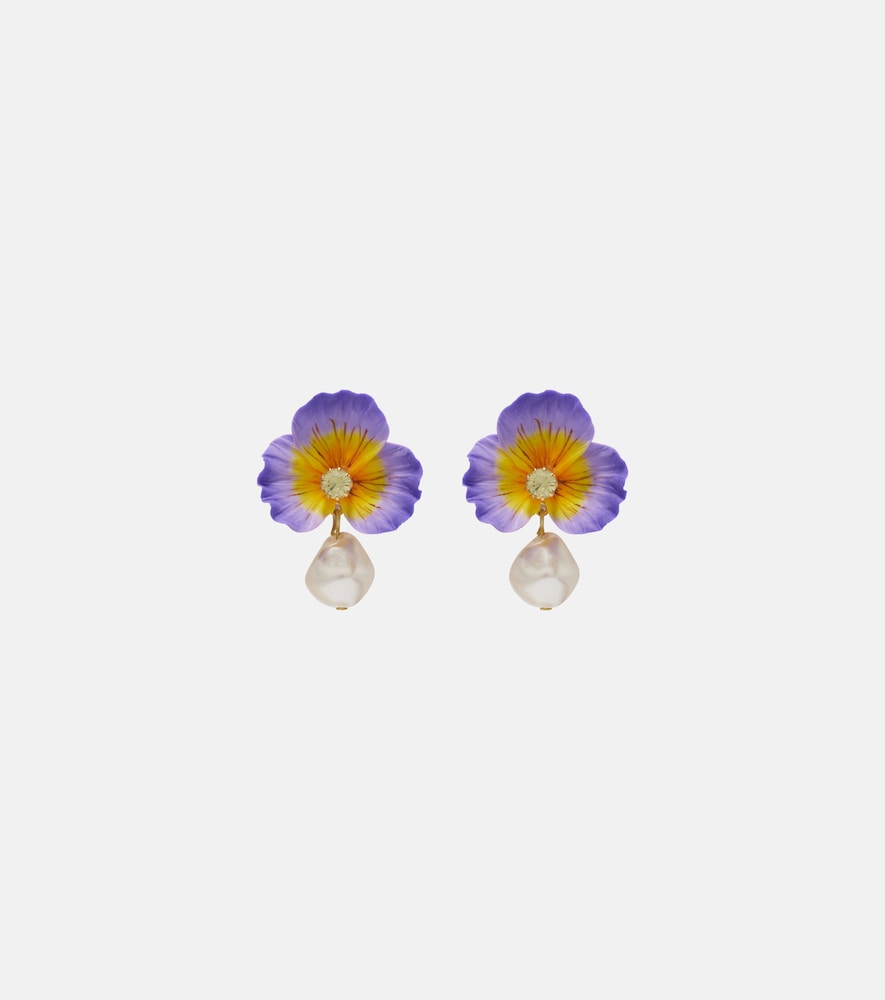 Jennifer Behr Embellished floral drop earrings