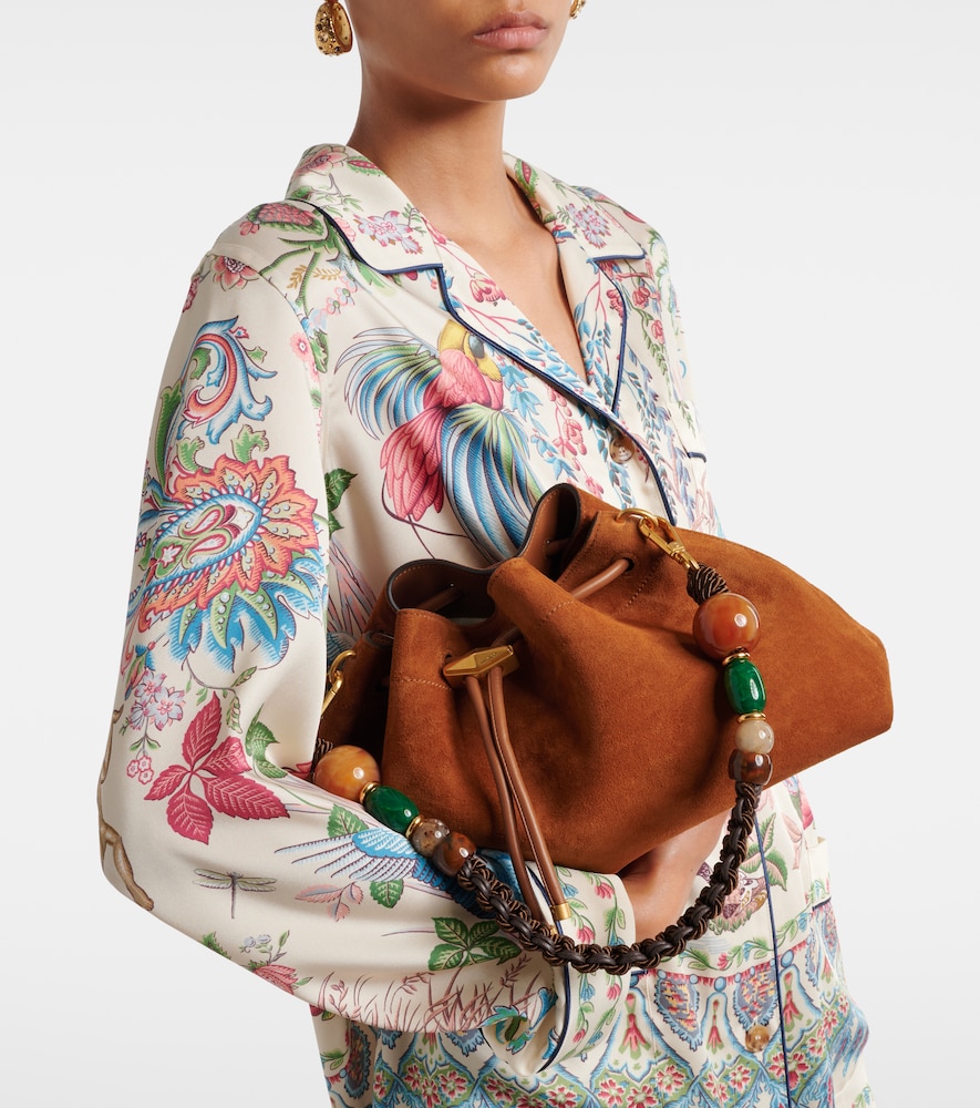 Jimmy Choo Bon Bon Medium beaded suede bucket bag