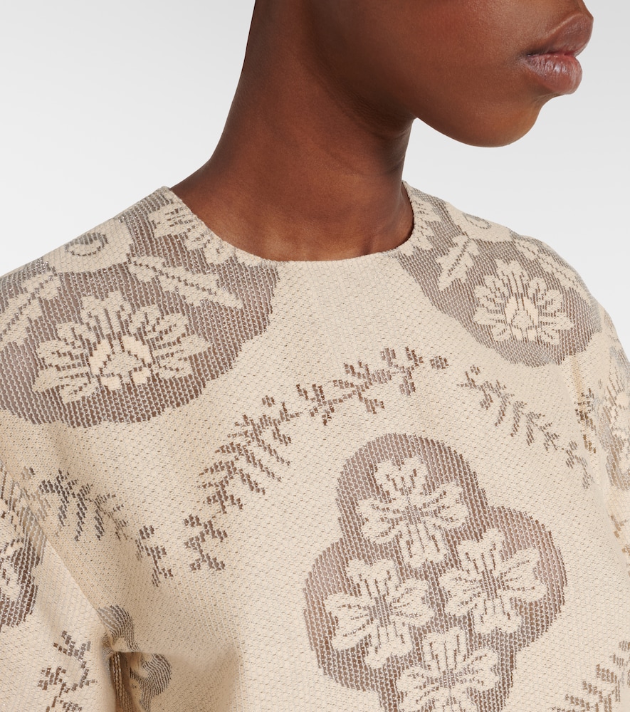 Garavani Floral Knitted Cotton-Blend Top