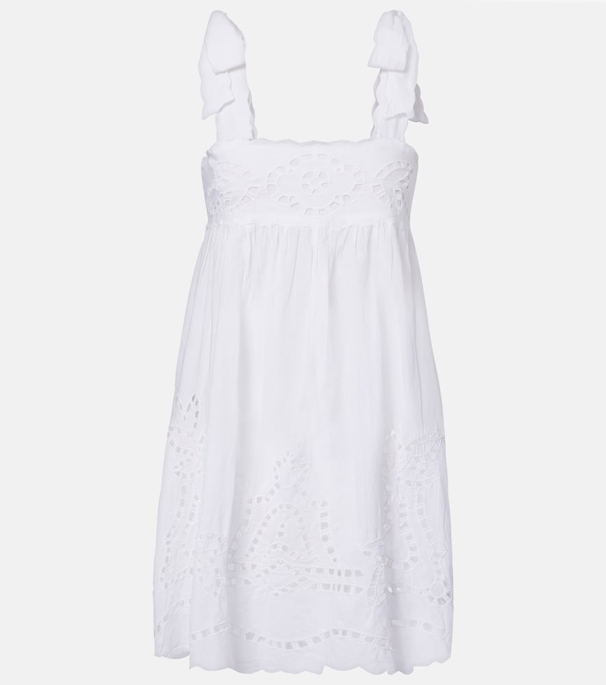 Juliet Dunn Broderie anglaise scalloped cotton minidress