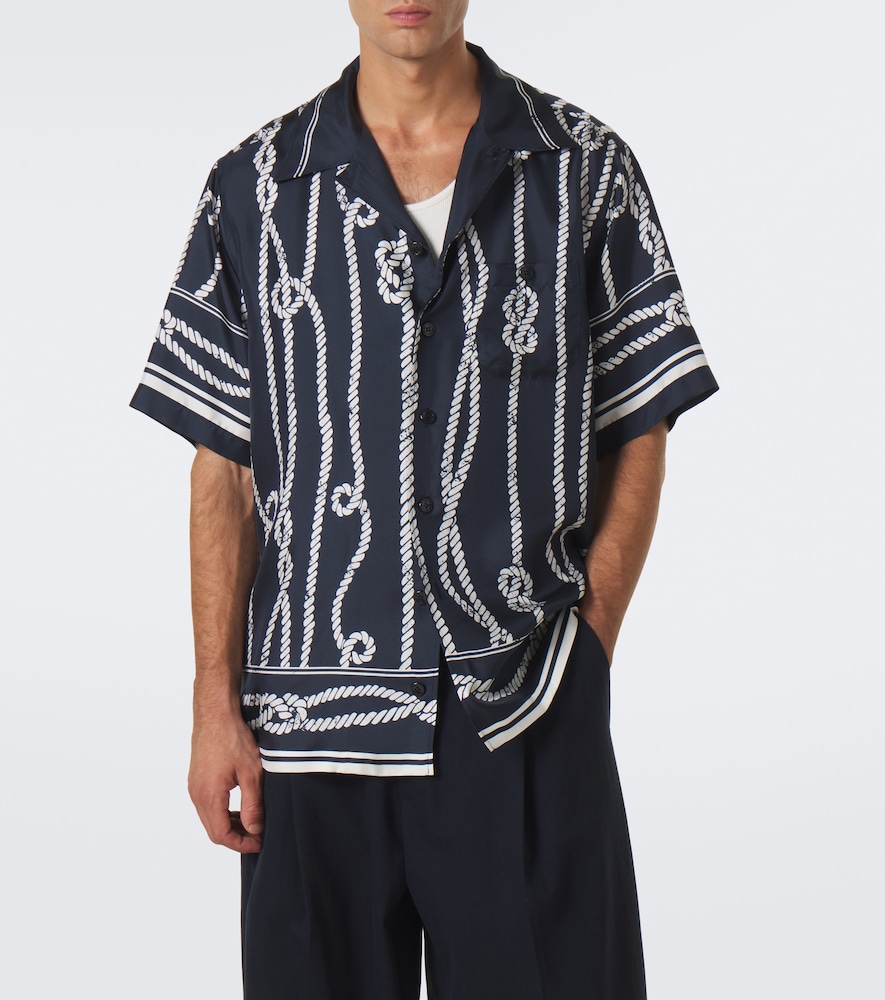 Dolce&Gabbana Printed Silk Bowling Shirt