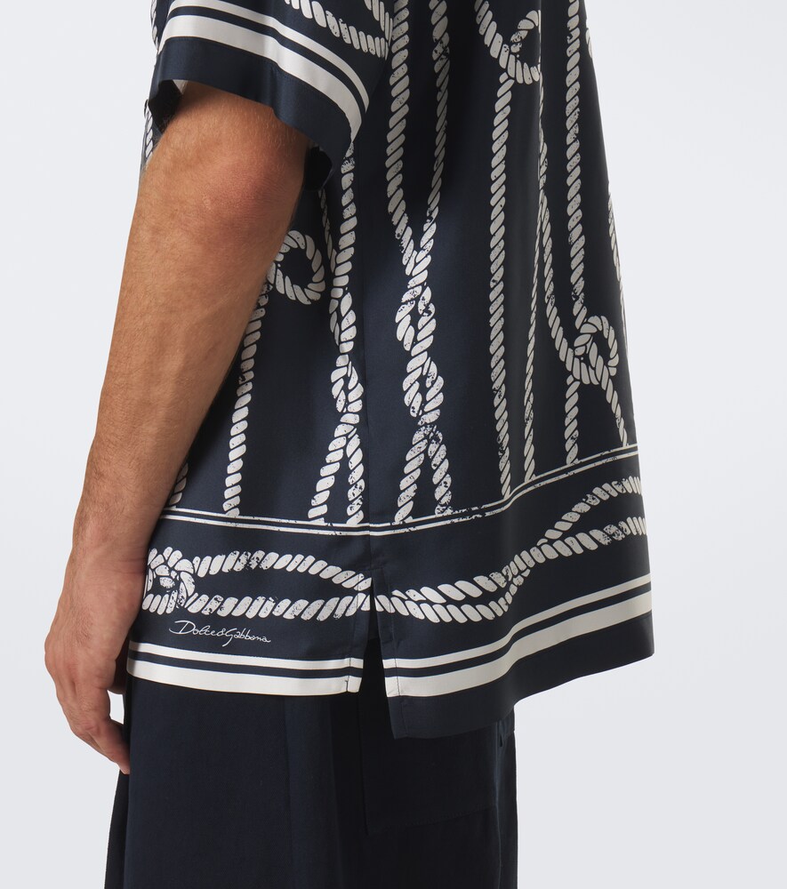Dolce&Gabbana Printed Silk Bowling Shirt