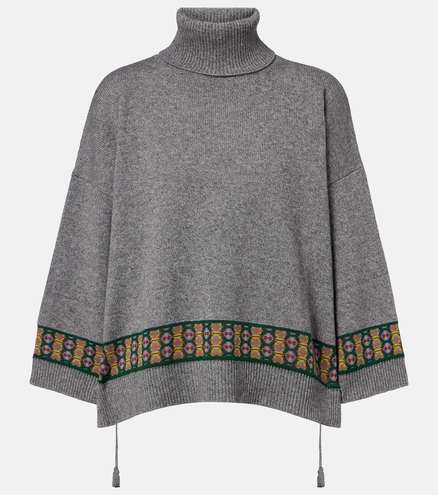 Etro Wool, Cashmere, And Cotton-blend Sweater In Gray