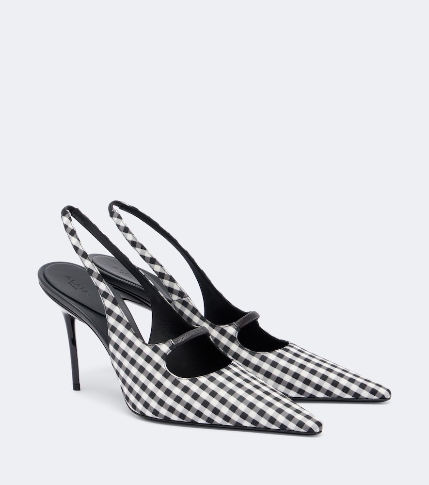 Alaïa Drop Gingham Slingback Pumps In Multicoloured