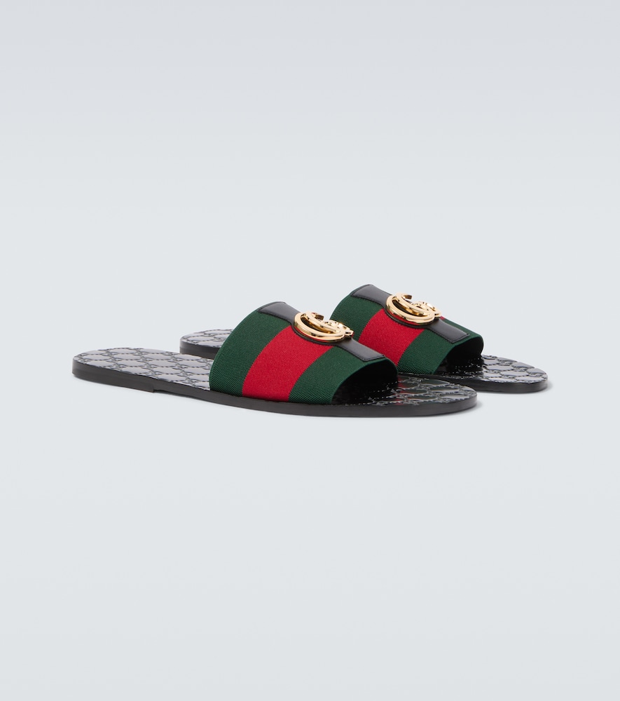Gucci Riviera GG leather slides