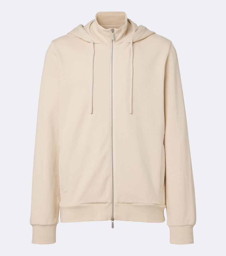 Zimmerli Jersey Zip-up Hoodie In Beige