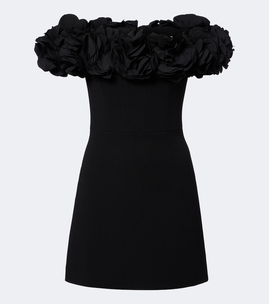 Off-Shoulder Minikleid Odetta aus Crêpe, verziert