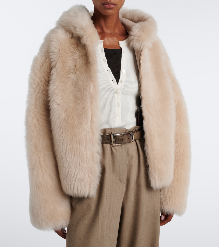 Arma Bianca Reversible Shearling Jacket In White