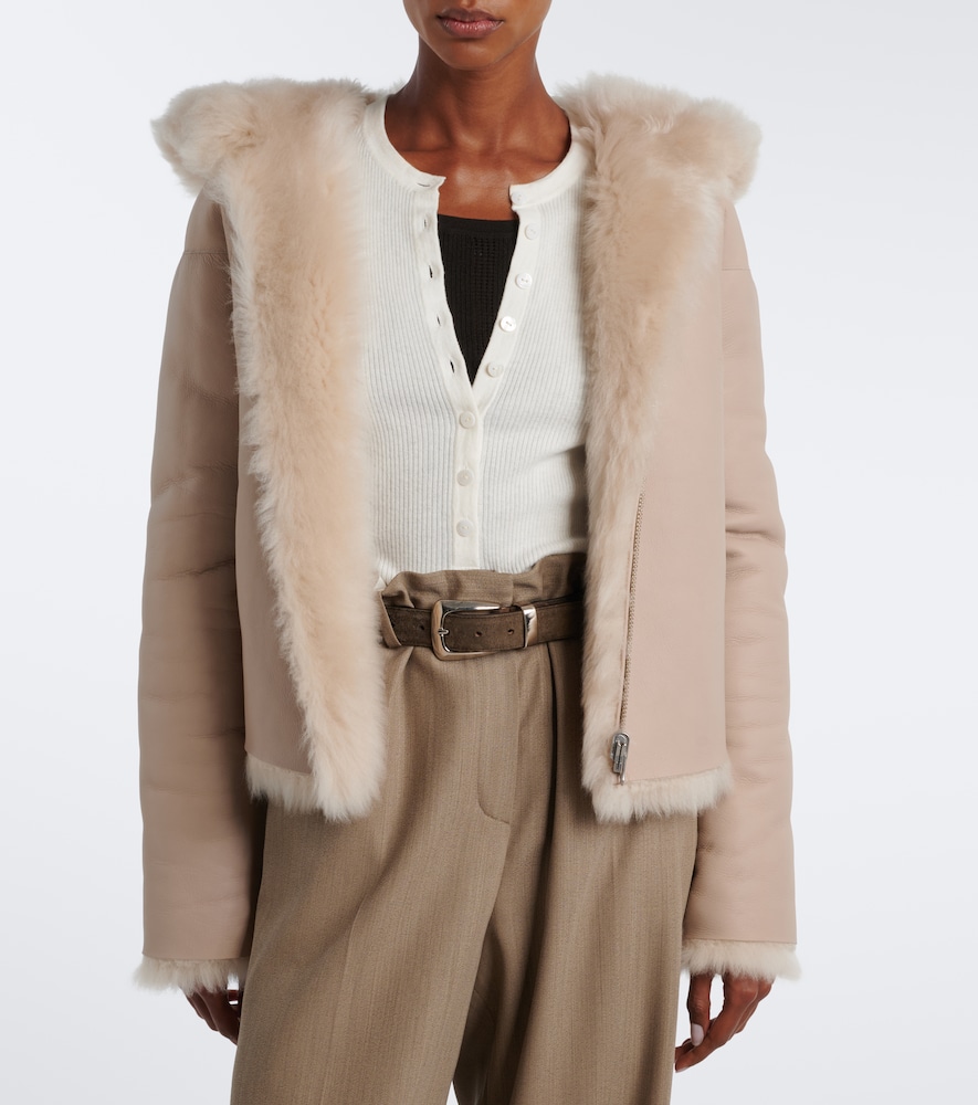 Arma Bianca Reversible Shearling Jacket In White