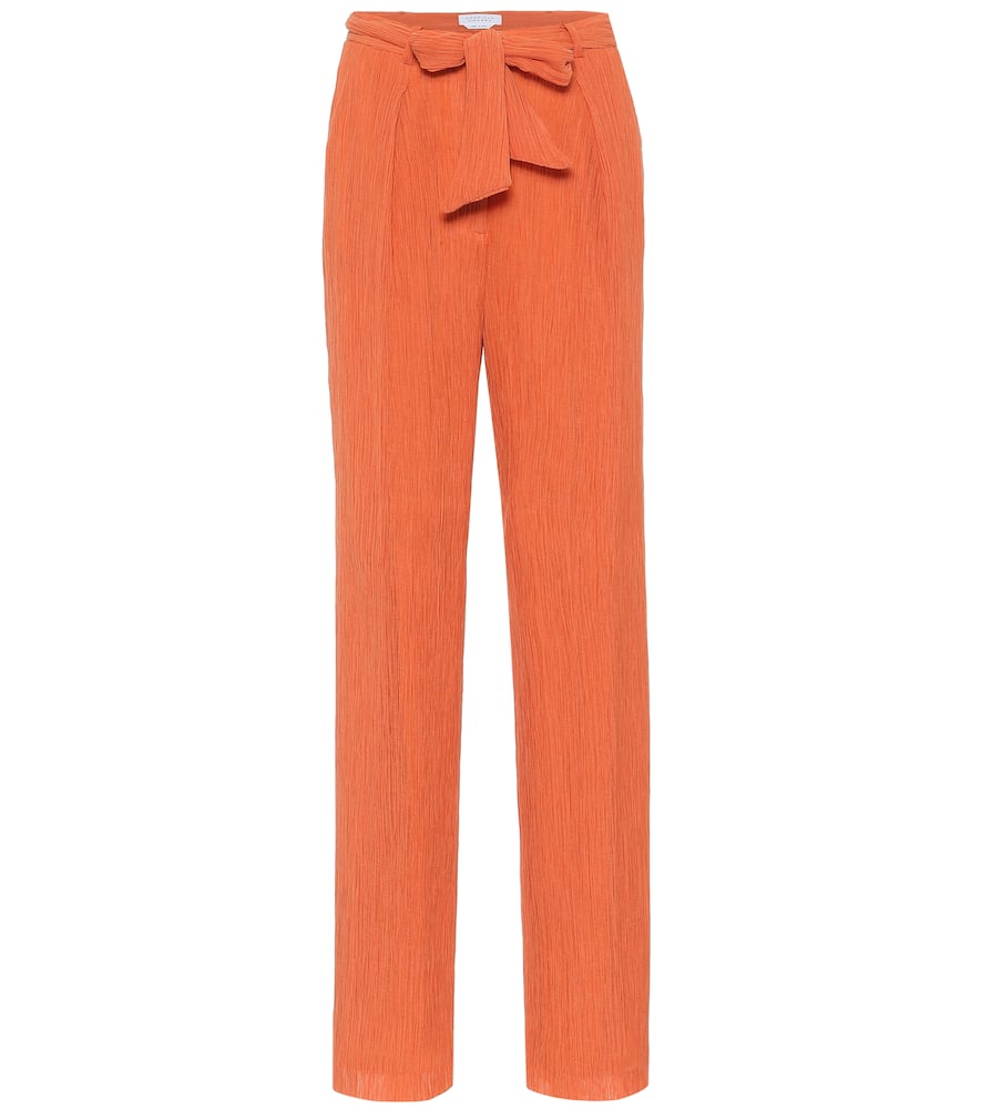 Gabriela Hearst Thomazia Cotton-silk Blend Wide-leg Pants In Orange