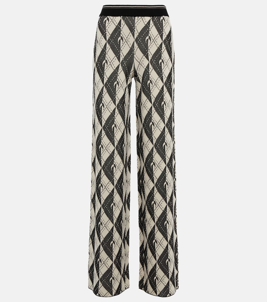 Marine Serre Royal Moon Carreaux knit pants