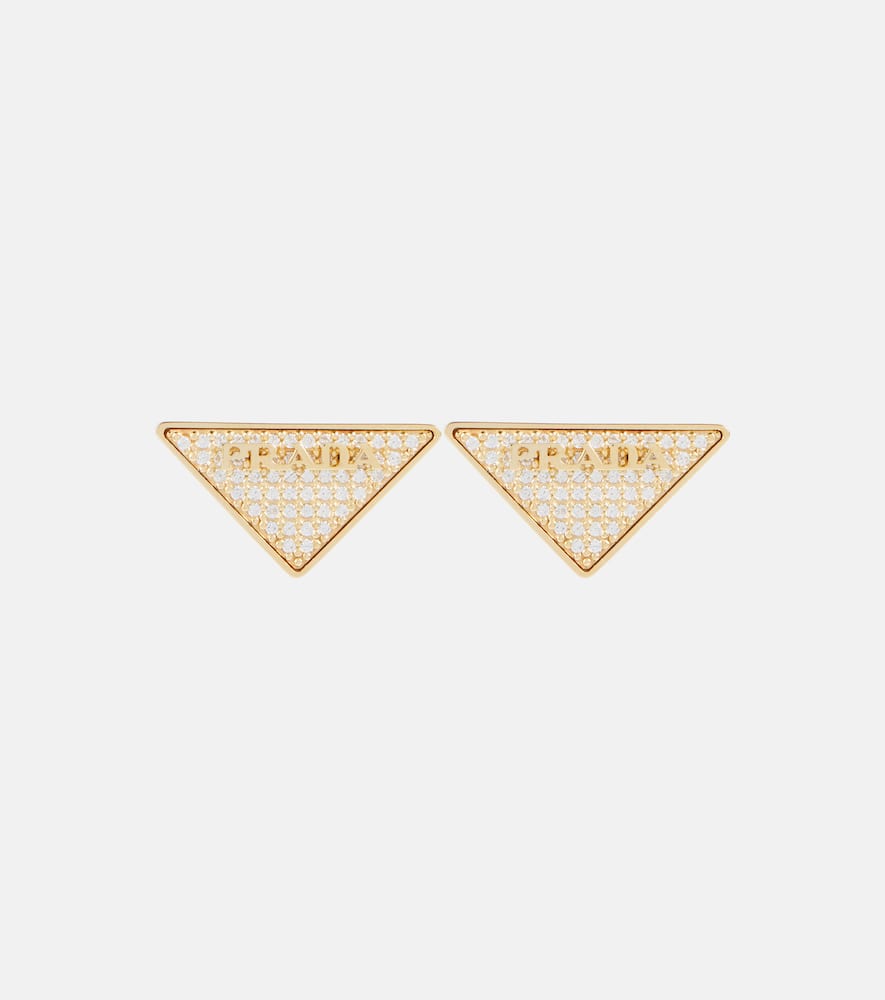 Prada Logo zirconia earrings