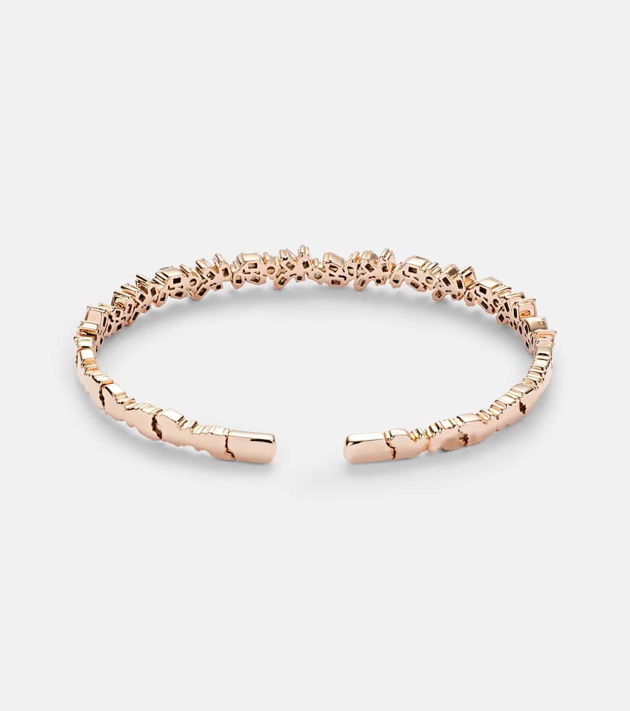 Suzanne Kalan Fireworks 18kt Gold And Diamond Bangle In Diamond/ Rg