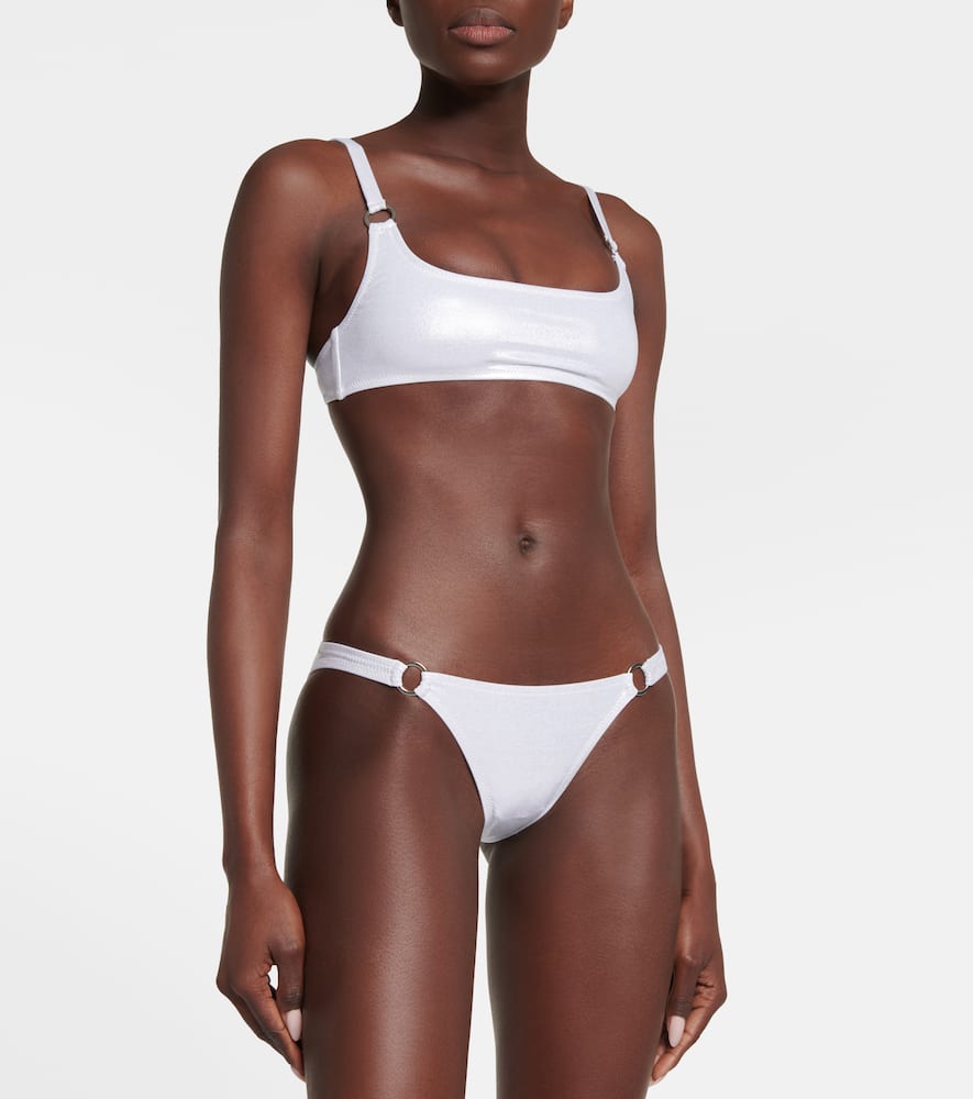 Melissa Odabash Bari Metallic Bikini Bottoms In Silver Metallic