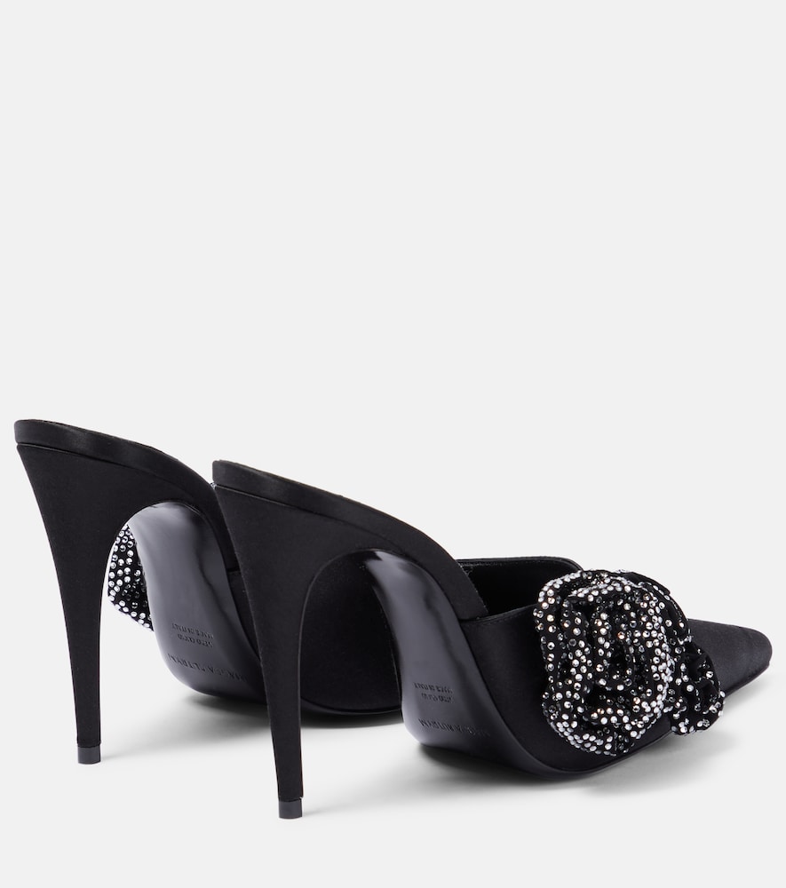  Magda Butrym Magda Butrym Floral-applique Embellished Satin Mules 