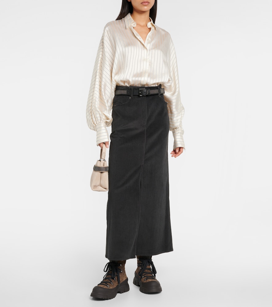 Brunello Cucinelli Cotton corduroy maxi skirt