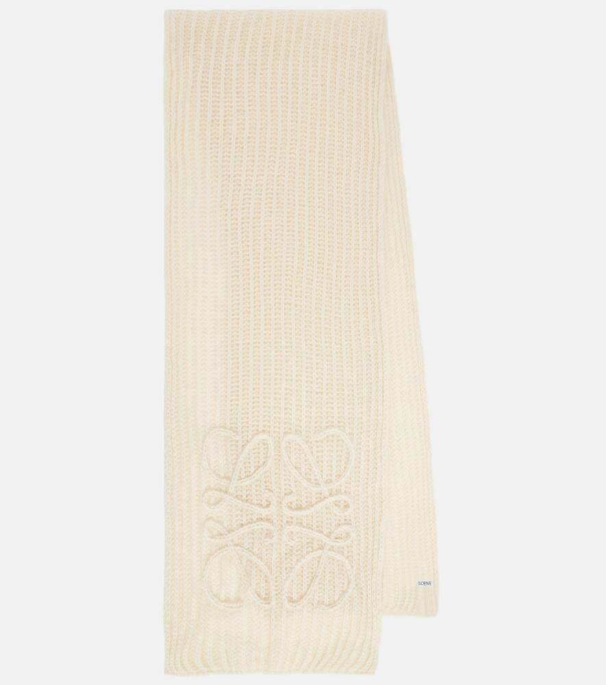 Loewe Anagram open-knit mohair-blend scarf