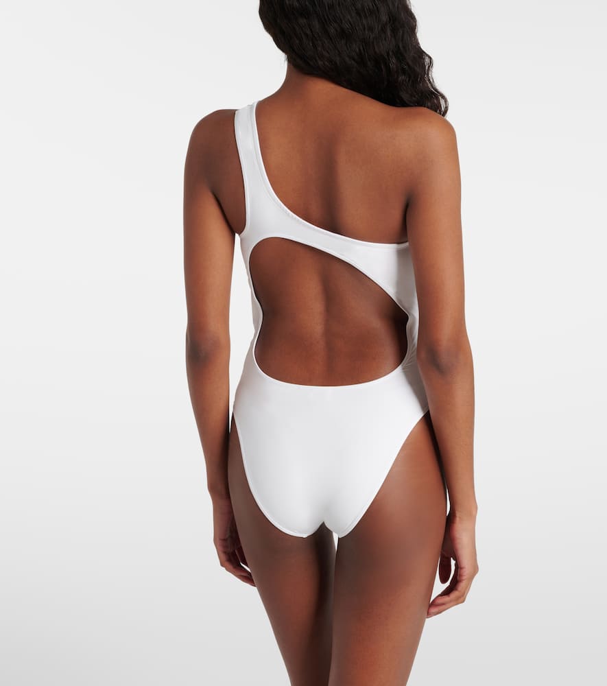 Shop Isabel Marant Sage Cutout One-shoulder Swimsuit In White