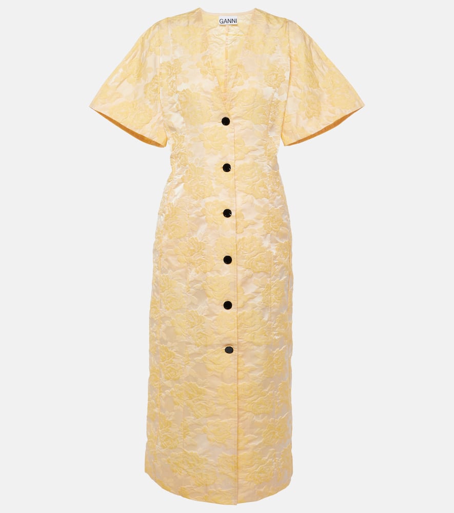 Ganni Floral jacquard shirt dress