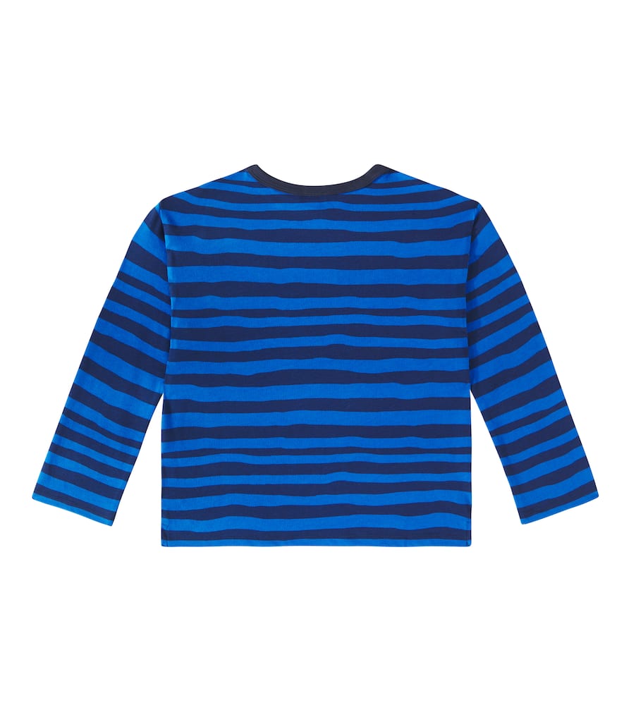 Vilebrequin Logo Striped Cotton Jersey T-shirt In Bleu Marine