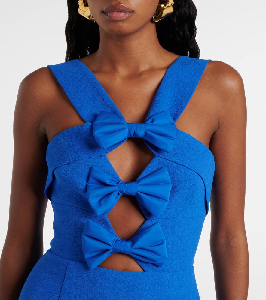 Rebecca Vallance Antonella Bow-detail Taffeta Minidress In Blue