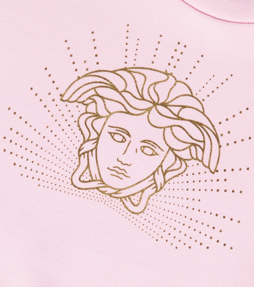 Versace Baby Medusa Cotton Jersey Sweatshirt In Pink