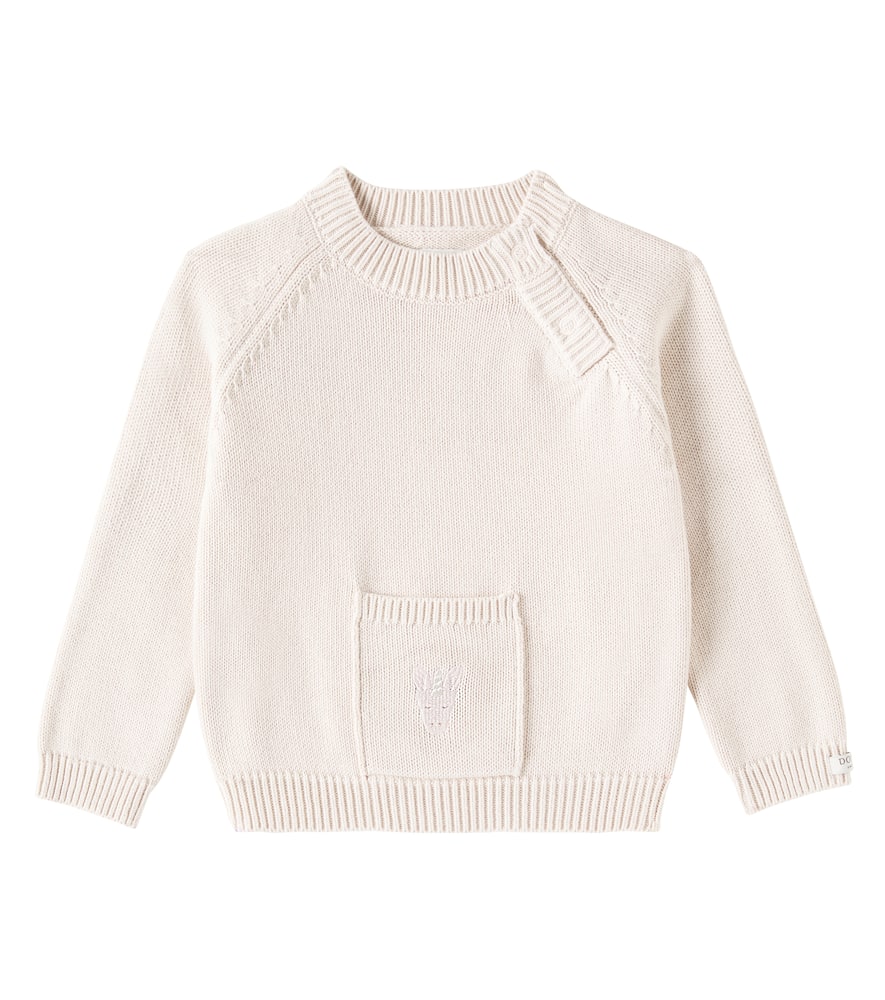 Donsje Baby Loeke Cotton Sweater In Beige