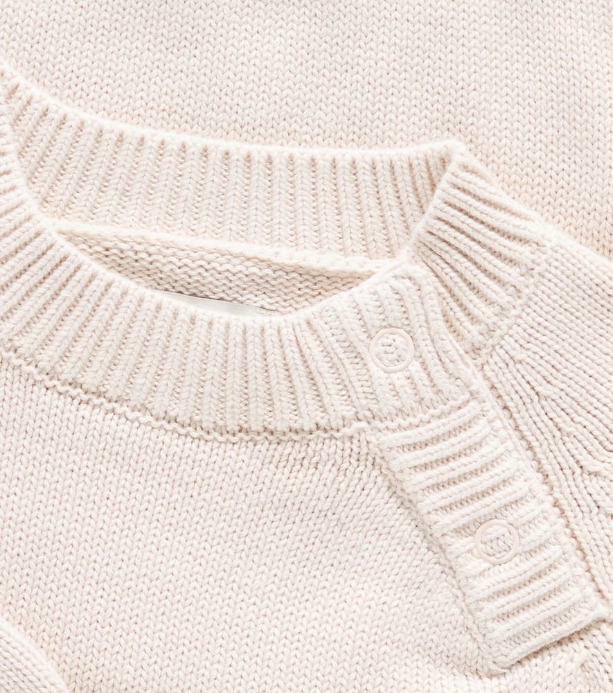 Donsje Baby Loeke Cotton Sweater In Beige
