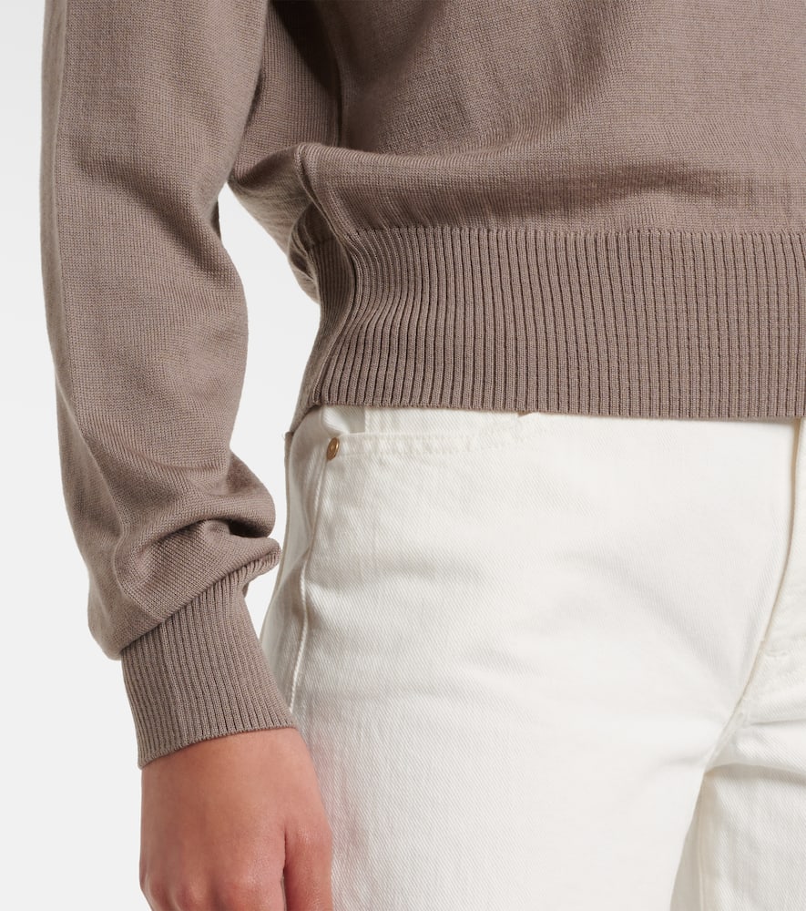 Ami Alexandre Mattiussi Adc Embroidered Wool Sweater In White