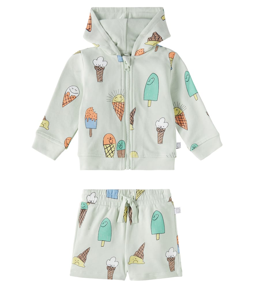 Stella Mccartney Baby Set Aus Kapuzenjacke Und Shorts In Grün