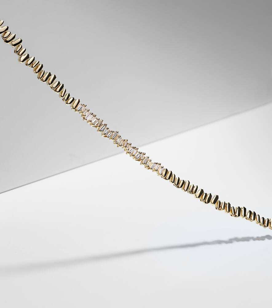 Suzanne Kalan 18kt Gold Tennis Necklace With Diamonds In Gold