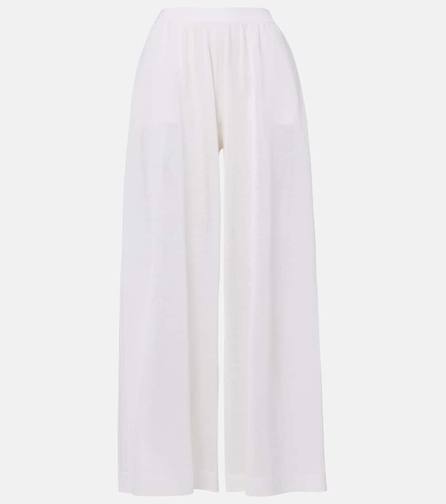 Alaïa Linen and silk wide-leg pants
