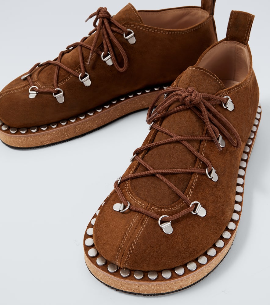Loewe Mens Brown Rivet Suede Hiking Shoes Eur 44 / 10 Uk In Brown