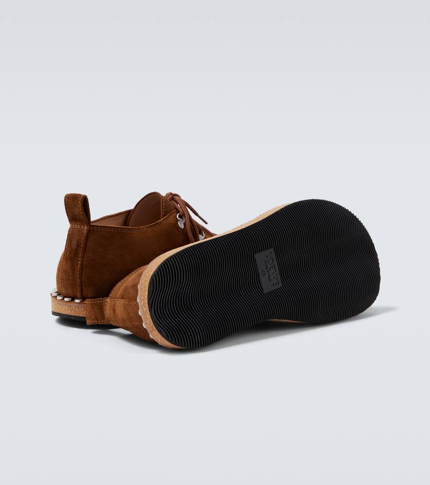 Loewe Mens Brown Rivet Suede Hiking Shoes Eur 44 / 10 Uk In Brown