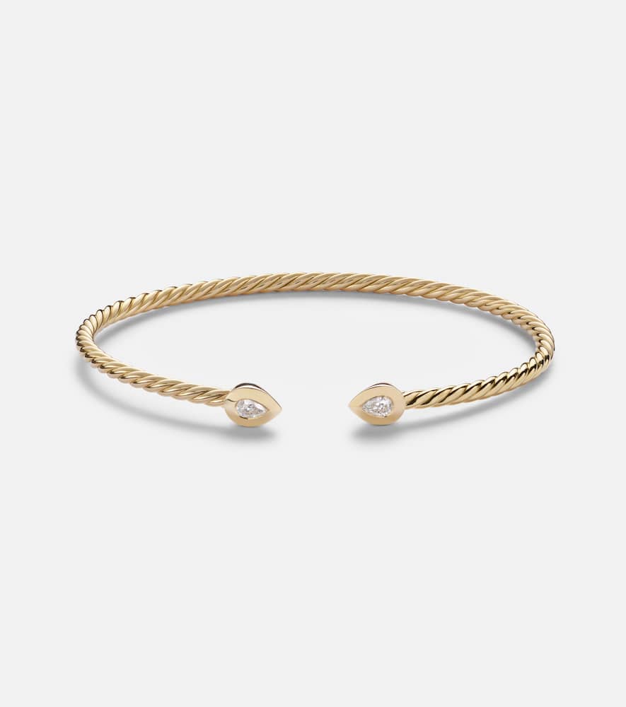 David Yurman Petite Modern Renaissance Cablespira 18kt Gold Bracelet With Diamonds