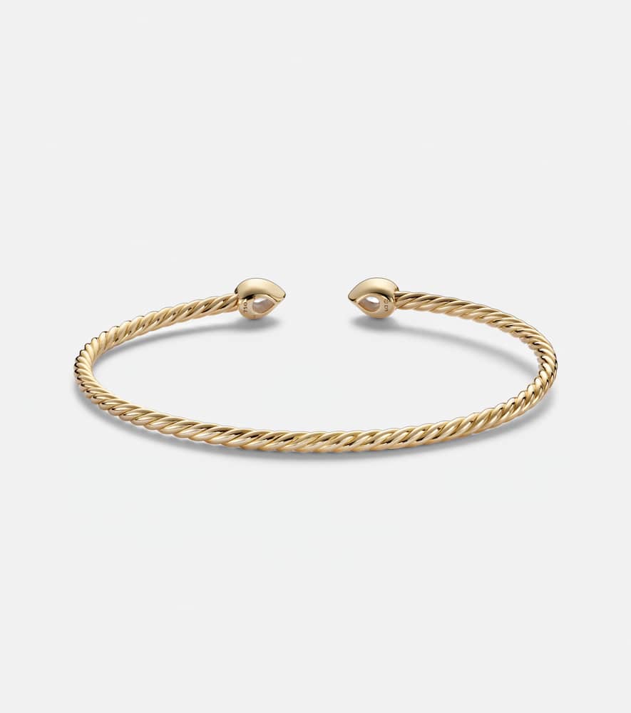 David Yurman Petite Modern Renaissance Cablespira 18kt Gold Bracelet With Diamonds In Gold