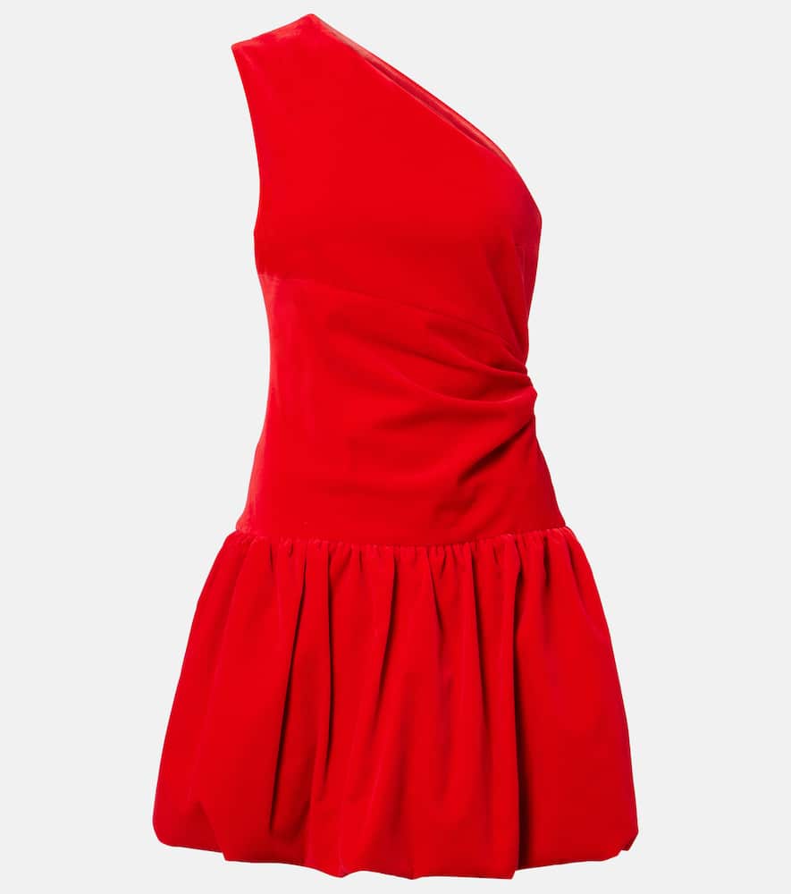 One-shoulder cotton minidress