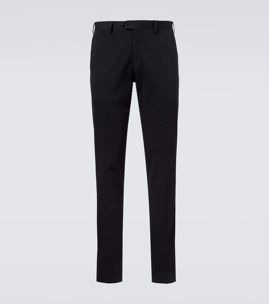Cotton-blend slim pants
