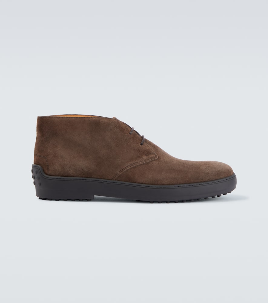 Tod's Suede Combat Boots In Brown