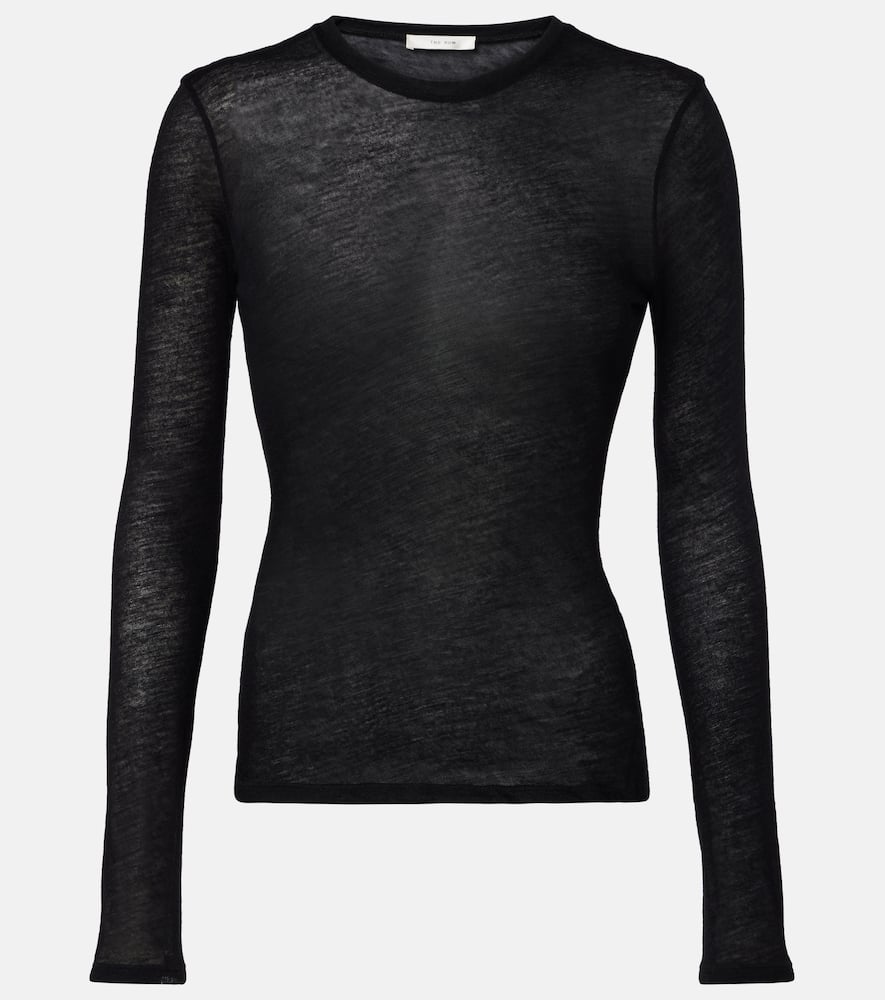 The Row Iverness Knitted Cashmere Top In Black