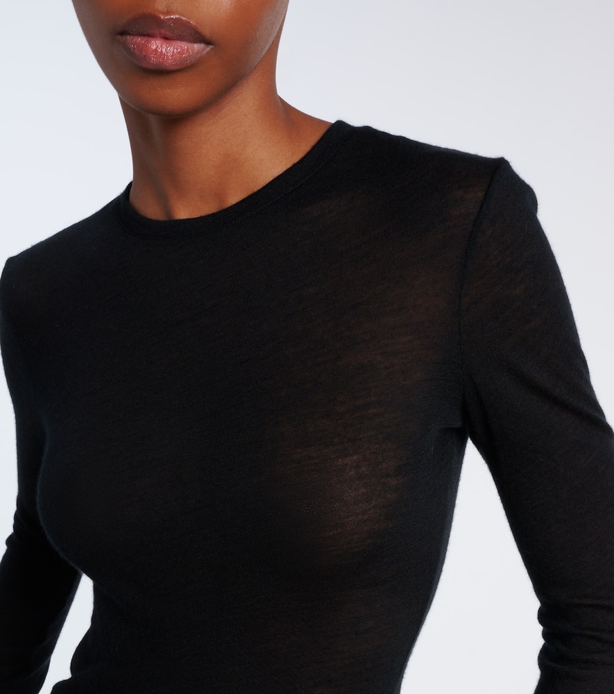 The Row Iverness Knitted Cashmere Top In Black