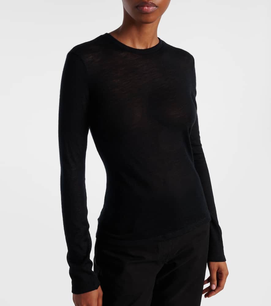 The Row Iverness Knitted Cashmere Top In Black