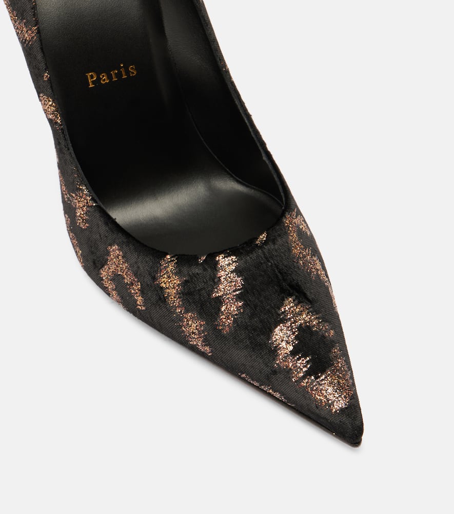 Christian Louboutin Miss Z Leopard-print Velvet Pumps In Black
