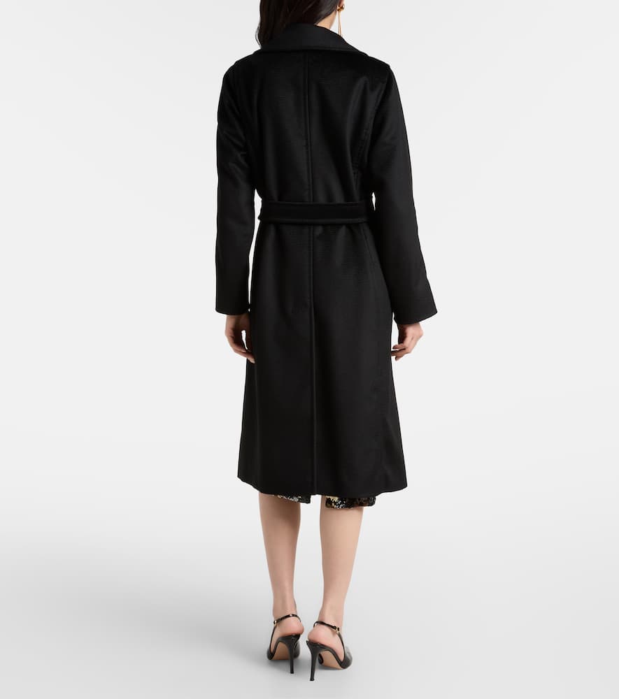 Max Mara Manuela Camel Hair Wrap Coat In Black