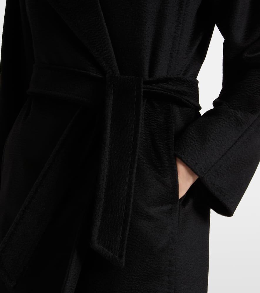 Max Mara Manuela Camel Hair Wrap Coat In Black
