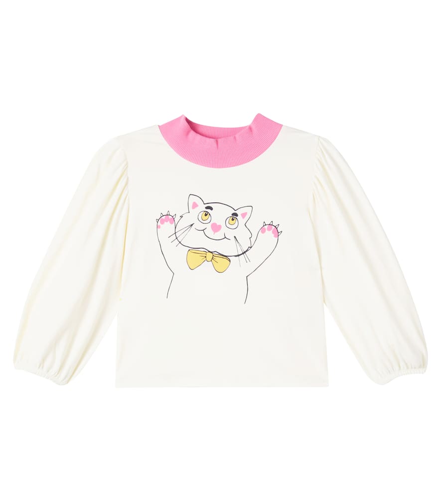 Mini Rodini Printed Cotton-blend Sweatshirt In White