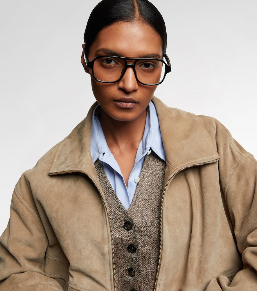 Fendi Ff Squared Aviator Glasses In Black