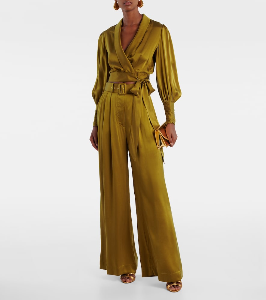  Zimmermann Zimmermann Silk Satin Wrap Top 